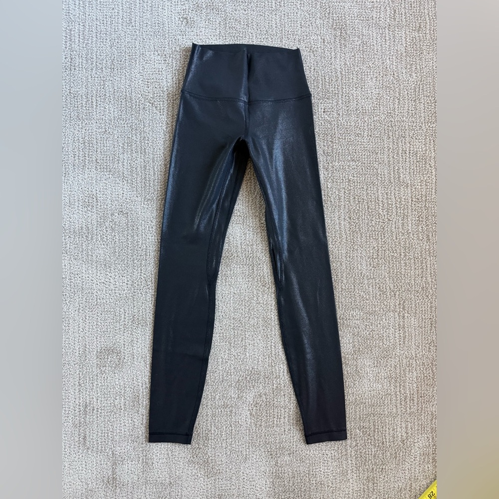 Lululemon Athletica Black Glossy Leggings NEW
